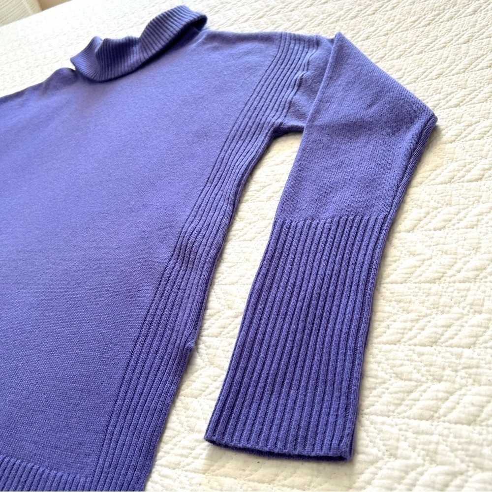 Diane Von Furstenberg High Neck Wool/Cashmere Lavender Tunic Sweater Size XS - Picture 6 of 14